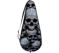 VAPOKF Human Skulls Head Racket Bag for Tennis, Tennis Bat Cover Racket Case Paddle Bag, Holds up to 2