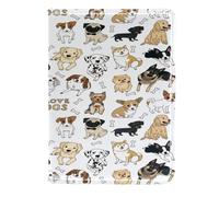 VAPOKF I Love Dogs and Bones Passport Holder Travel Wallet Leather Card Case Cover, 11.5x16.5cm