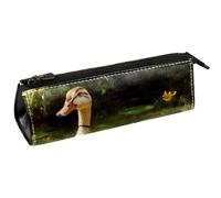 VAPOKF Indian Runner Duck and Ducklings Pen Bag Stationery Pouch Pencil Bag Cosmetic Pouch Bag Compact Zipper Bag