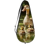 VAPOKF Indian Runner Duck and Ducklings Racket Bag for Tennis, Tennis Bat Cover Racket Case Paddle Bag, Holds up to 2 Racquets