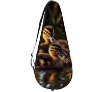 VAPOKF Indian Runner Ducks on Water Racket Bag for Tennis, Tennis Bat Cover Racket Case Paddle Bag, Holds up to 2 Racquets