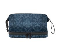 VAPOKF Jacquard Cosmetic Bag for Women and Girls, Travel Toiletry Bag Makeup Handy Pouch Organizer Bag with Brush Compartment