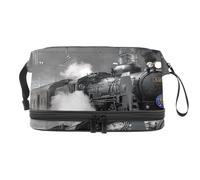 VAPOKF Japan Train Railroad Railway Cosmetic Bag for Women and Girls, Travel Toiletry Bag Makeup Handy Pouch Organizer Bag with Brush Compartment