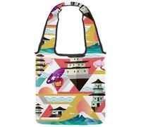 VAPOKF Japanese Culture Canvas Tote Bags, Women's Shoulder Handbags, Large Reusable Carry Bag Shoulder Bag for School Work Office Travel Shopping Casual