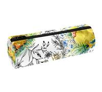 VAPOKF Little Fluffy Ducklings Pencil Cases, PU Leather Pen Bag Student Stationery Organiser Bag Makeup Pouch for Women Girls Boys Kids School Office Supplies