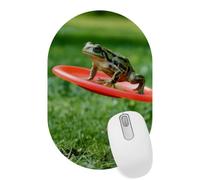 VAPOKF Little Jumping Frog Mouse Pad, 28×18 cm Mouse Mat, Oval Gaming Mousepad, Desk Mat with Rubber Base, Desk Pad Laptop for Office and Home