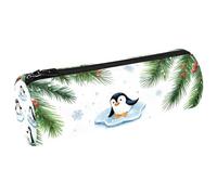 VAPOKF Little Penguins on Ice Pen Pencil Case Coin Purse Cosmetic Makeup Bag for Student Stationery School Office Storage