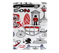 VAPOKF London Red Bus Royal Carriage Solider Passport Holder Travel Wallet Leather Card Case Cover, 11.5x16.5cm