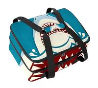 VAPOKF Lunch Bags for Women Men, Double Deck Lunch Cooler Bag Large Tote Bag Insulated Lunch Box for Work, School, Picnic, Camping - Shark Jaws