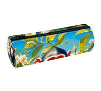 VAPOKF Monkey and Flower PU Leather Barrel Pen Pencil Case Coin Purse Cosmetic Makeup Bag for Student Stationery School Office Storage