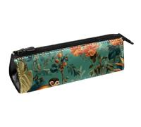 VAPOKF Monkey Tropical Leaf Flowers Pen Bag Stationery Pouch Pencil Bag Cosmetic Pouch Bag Compact Zipper Bag