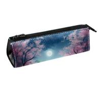 VAPOKF Moonlight by the Lake Triangle Pen Bag Pencil Case, Student Stationery Pouch for School Office Supplies