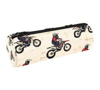 VAPOKF Motocross Competitors Pen Pencil Case Coin Purse Cosmetic Makeup Bag for Student Stationery School Office Storage