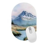 VAPOKF Mountain Flowers Mouse Pad | Desk Mat/Gaming Oval Mouse Pad | Improved Precision and Speed | Rubber Base for Stable Grip on Smooth Surfaces | 28×18 cm