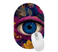 VAPOKF Mystical Eye Mouse Mat Office Oval Mousepad 28×18 cm, Non-Slip Rubber Base, Wear-Resistant, Washable, Smooth to Use, Scratch Free, Durable