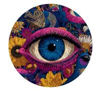 VAPOKF Mystical Eye Mouse Mat Office Rectangle Mousepad 25 cm, Non-Slip Rubber Base, Wear-Resistant, Washable, Smooth to Use, Scratch Free, Durable