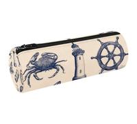 VAPOKF Octopus Crab Shells Lighthouse Wheel Pen Pencil Case Coin Purse Cosmetic Makeup Bag for Student Stationery School Office Storage