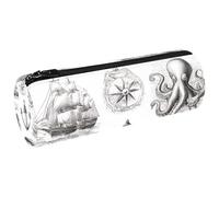 VAPOKF Octopus Lighthouse Anchor Sailboat Whale Pen Pencil Case Coin Purse Cosmetic Makeup Bag for Student Stationery School Office Storage