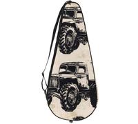 VAPOKF Old Black Truck Cars Racket Bag for Tennis, Tennis Bat Cover Racket Case Paddle Bag, Holds up to 2 Racquets