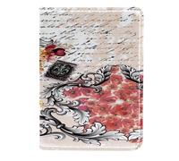 VAPOKF Paris Eiffel Tower on Baroque Flower Notes Passport Holder Travel Wallet Leather Card Case Cover, 11.5x16.5cm