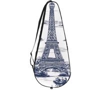 VAPOKF Paris Tower Building Racket Bag for Tennis, Tennis Bat Cover Racket Case Paddle Bag, Holds up to 2 Racquets
