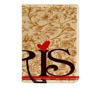 VAPOKF Paris Tower with Vintage Floral Passport Holder Travel Wallet Leather Card Case Cover, 11.5x16.5cm