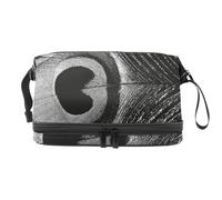 VAPOKF Peacock Quill Cosmetic Bag for Women and Girls, Travel Toiletry Bag Makeup Handy Pouch Organizer Bag with Brush Compartment