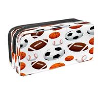 VAPOKF Pen Bag Pencil Case, Student Stationery Pouch for Teen Boys Girls, School Office Supplies - Basketballs Footballs and Baseballs