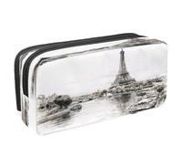 VAPOKF Pen Bag Pencil Case, Student Stationery Pouch for Teen Boys Girls, School Office Supplies - Eiffel Tower and The River Seine