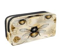 VAPOKF Pen Bag Pencil Case, Student Stationery Pouch for Teen Boys Girls, School Office Supplies - Honey Bees and Hives