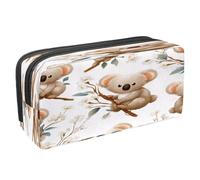 VAPOKF Pen Bag Pencil Case, Student Stationery Pouch for Teen Boys Girls, School Office Supplies - Koala on White Flower Branches