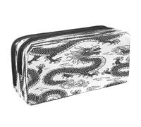 VAPOKF Pen Bag Pencil Case, Student Stationery Pouch for Teen Boys Girls, School Office Supplies - Oriental Traditional Dragon Pattern