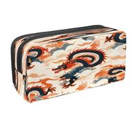 VAPOKF Pen Bag Pencil Case, Student Stationery Pouch for Teen Boys Girls, School Office Supplies - Oriental Traditional Dragons