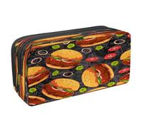 VAPOKF Pencil Case Pen Bag Student Stationery Pouch with Zipper for Boys Girls School & Office Supplies,Beef Burger Pickled Cucumbers Onions