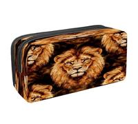 VAPOKF Pencil Case Pen Bag Student Stationery Pouch with Zipper for Boys Girls School & Office Supplies, Lions Wild Animal