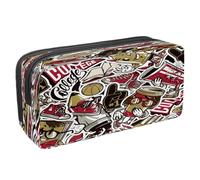 VAPOKF Pencil Case Pen Bag Student Stationery Pouch with Zipper for Boys Girls School & Office Supplies, Cartoon Doodle Ball Book