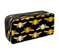 VAPOKF Pencil Case Pen Bag Student Stationery Pouch with Zipper for Boys Girls School & Office Supplies,Yellow Bumble Bee on Black