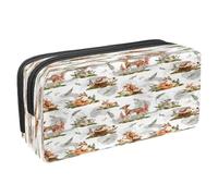 VAPOKF Pencil Case Pen Bag Student Stationery Pouch with Zipper for Boys Girls School & Office Supplies, Forest Deer Mouse Fox Squirrel Hare Hedgehog