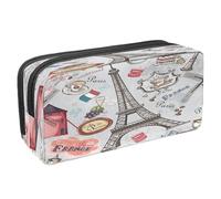 VAPOKF Pencil Case Pen Bag Student Stationery Pouch with Zipper for Boys Girls School & Office Supplies, France Paris Coffee Cake Muffin