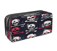 VAPOKF Pencil Case Pen Bag Student Stationery Pouch with Zipper for Boys Girls School & Office Supplies, Blood Skull and Bones