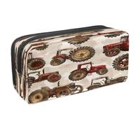 VAPOKF Pencil Case Pen Bag Student Stationery Pouch with Zipper for Boys Girls School & Office Supplies, Vintage Farm Tractors