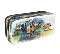 VAPOKF Pencil Case Pen Bag Student Stationery Pouch with Zipper for Boys Girls School & Office Supplies,Pastel Drawing of Chickens