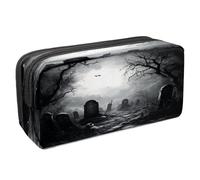 VAPOKF Pencil Case Pen Bag Student Stationery Pouch with Zipper for Boys Girls School & Office Supplies, Halloween Cemetery Dead Tree