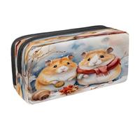 VAPOKF Pencil Case Pen Bag Student Stationery Pouch with Zipper for Boys Girls School & Office Supplies, Watercolor Hamsters