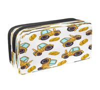 VAPOKF Pencil Case Pen Bag Student Stationery Pouch with Zipper for Boys Girls School & Office Supplies, Farm Yellow Tractor and Haystack
