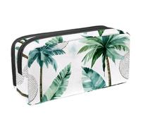 VAPOKF Pencil Case Pen Bag Student Stationery Pouch with Zipper for Boys Girls School & Office Supplies, Watercolor Plam Trees Leave