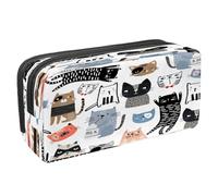 VAPOKF Pencil Case Pen Bag Student Stationery Pouch with Zipper for Boys Girls School & Office Supplies, Cute Cats Drinking Milk
