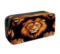 VAPOKF Pencil Case Pen Bag Student Stationery Pouch with Zipper for Boys Girls School & Office Supplies, Lions Portrait