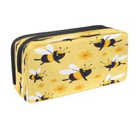 VAPOKF Pencil Case Pen Bag Student Stationery Pouch with Zipper for Boys Girls School & Office Supplies, Cute Honey Bess Florals