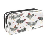 VAPOKF Pencil Case Pen Bag Student Stationery Pouch with Zipper for Boys Girls School & Office Supplies,Watercolor Chickens and Flower Painting